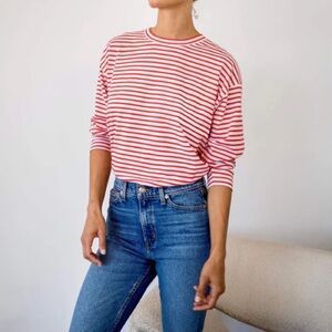 AYR The French Fry Tee - Red and White Striped - Like new